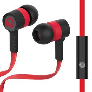HyperGear Low Ryder Earphones w Mic 3.5mm Red